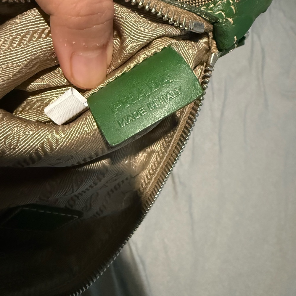 Prada Jacquard Moro Corda Olive Green Shoulder Bag - Picture 7 of 8